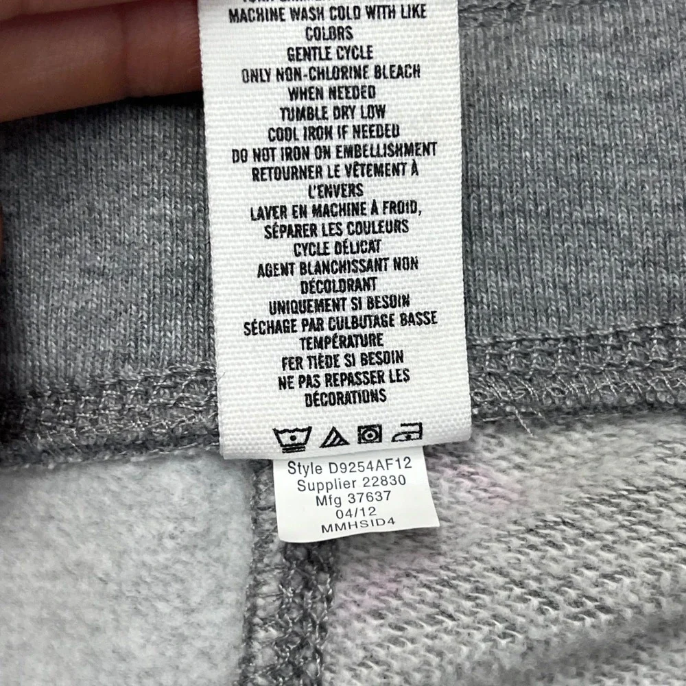 Aeropostale Sweatpants Womens Medium Grey Aero Live Love Dream Sequin Low Rise